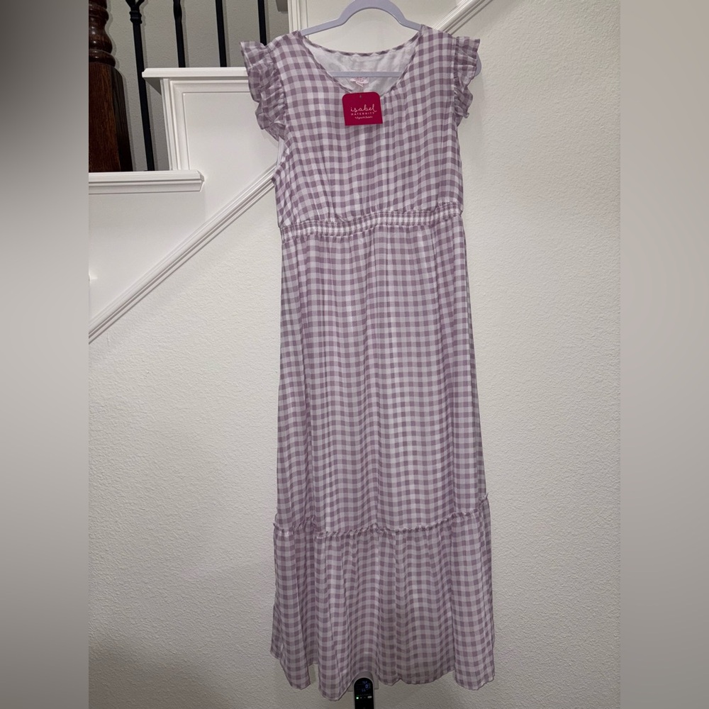 Isabel Maternity by Ingrid & Isabel Purple Gingham Maxi Dress